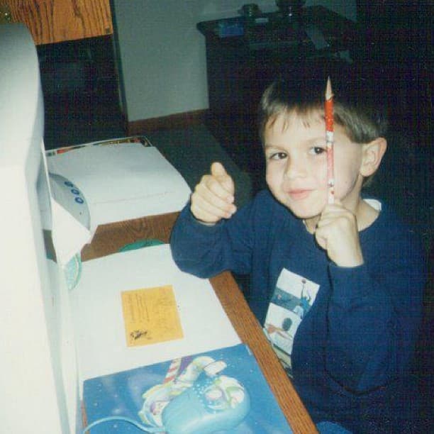 On a computer as a kid