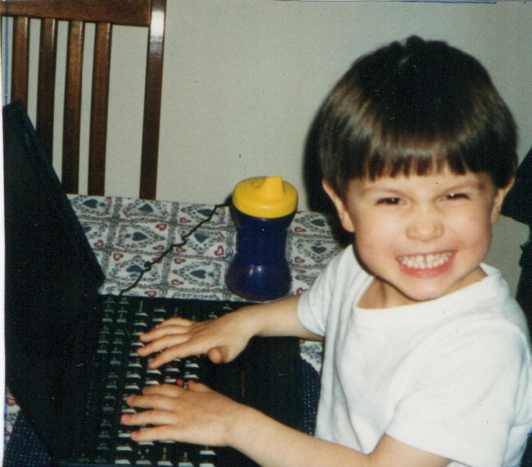 On a computer as a kid